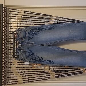 Rock & Roll Cowgirl embroidered jeans